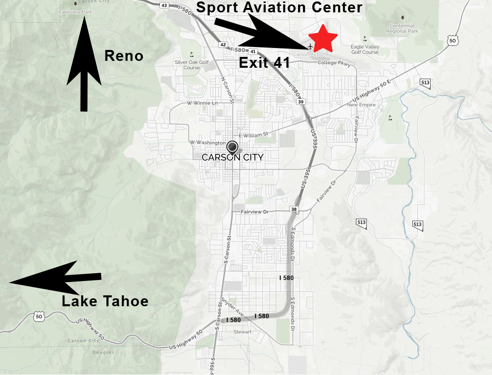 Sport Aviation Center Carson City Airport Carson City NV Location Map