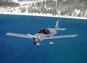 Zodiac 650 Above Lake Tahoe during winter flight